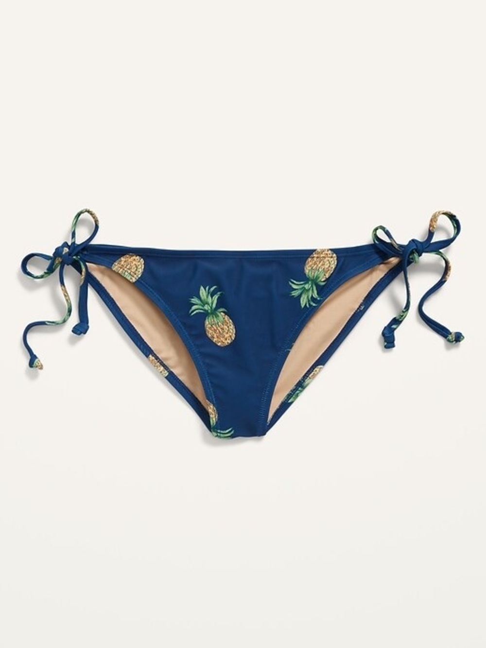 Old Navy Navy Pineapple Tie-Side Bikini Bottoms